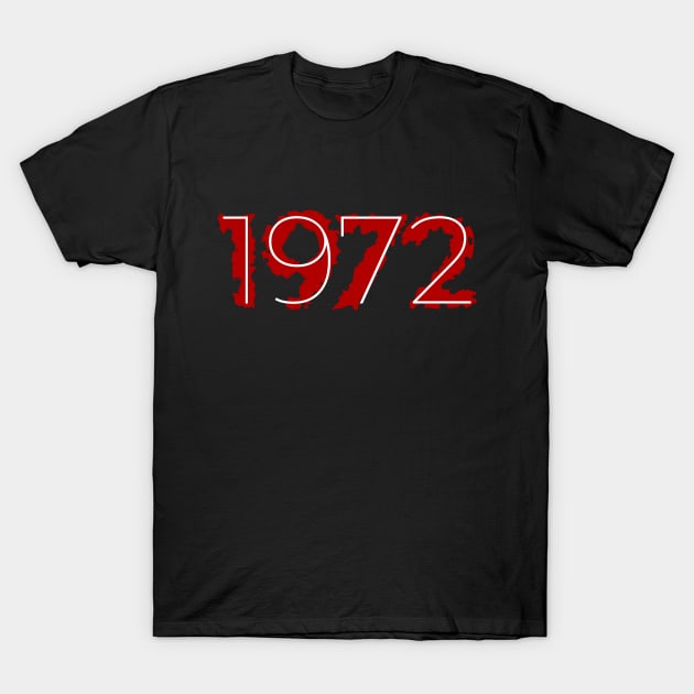 1972 Year Distressed Liquid Red T-Shirt by Liquids